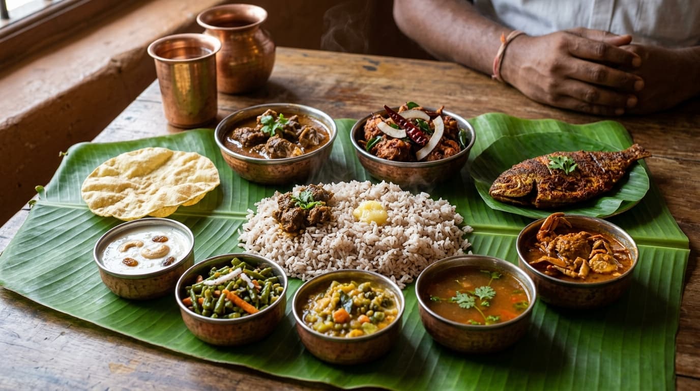 Traditional Kongu Banana Leaf Feast Spread